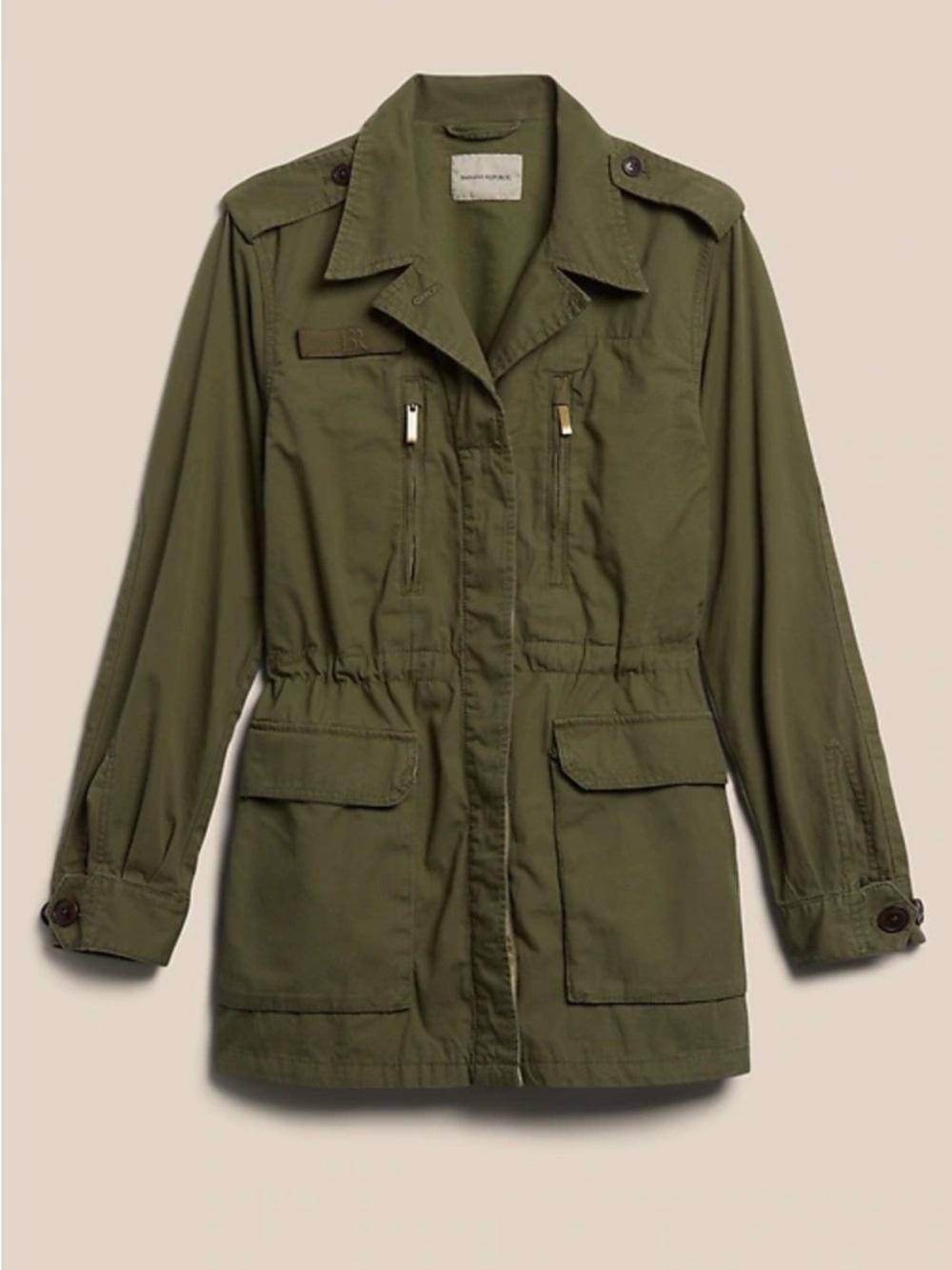 Banana Republic women’s olive French vegan military jacket